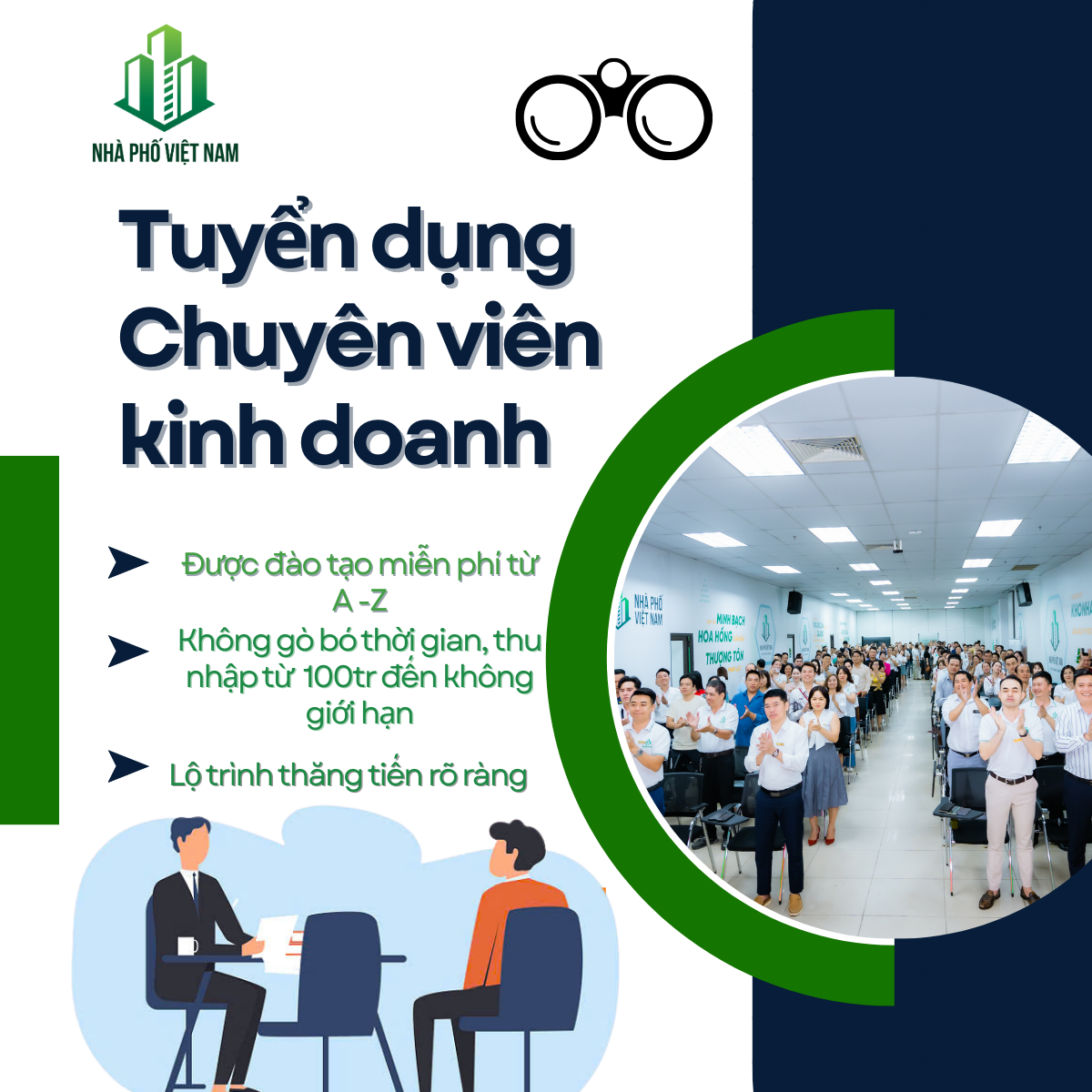 Tuyển sale BĐS khu vực Hai Bà Trưng